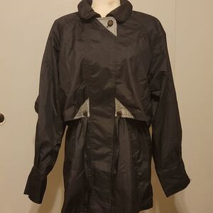 Fleet Street Womens Rain Jacket black‎  Microfiber size small.